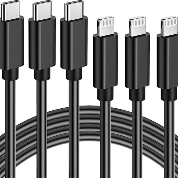 Quntis THREE Pack 3Feet black USB-C to Lightning Cables Brand New Sealed NWT - Picture 1 of 7